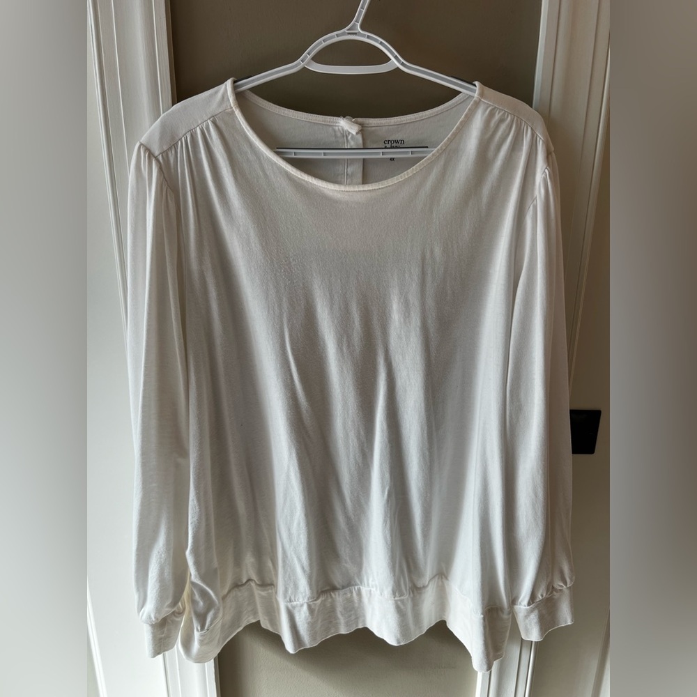 Crown & Ivy Women's Plus Cotton Blouse